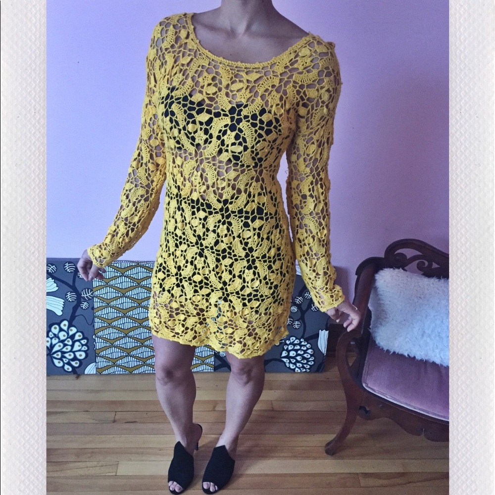 Hand dyed lace dress